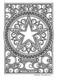 Download, print, color-in, colour-in Page 47 Middle Star in Circle